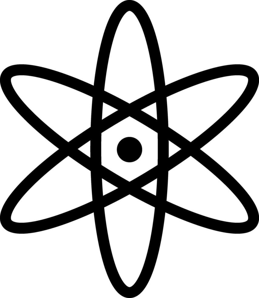 Illustration of atom icon in black color. vector