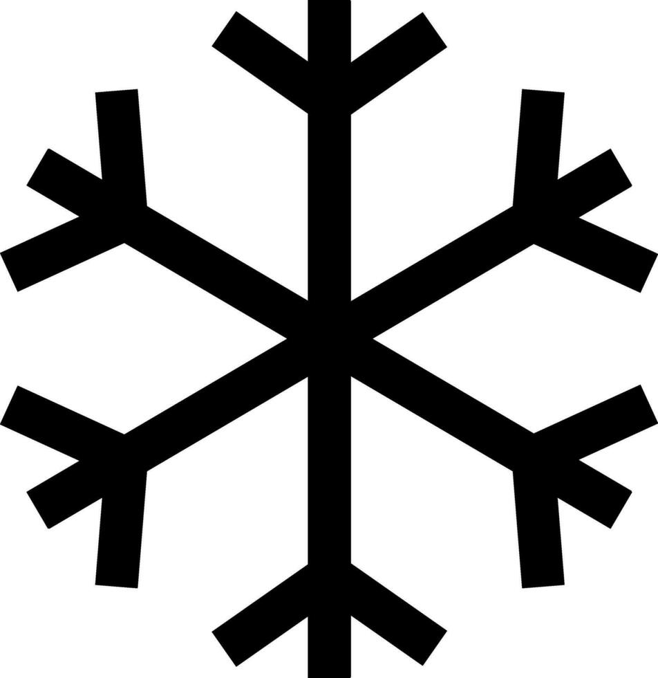 Black snowflake on white background. vector