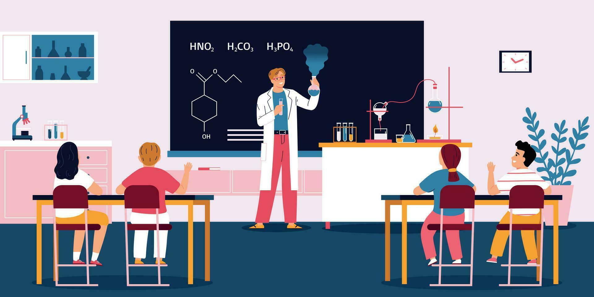 Flat School Teacher vector