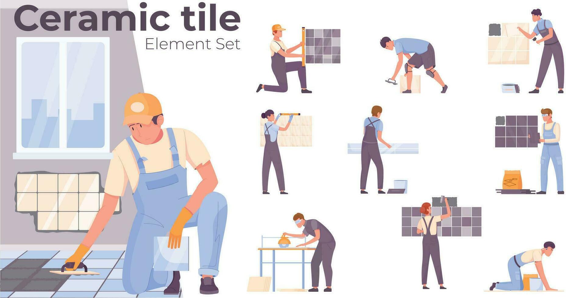 Ceramic Tile Set vector