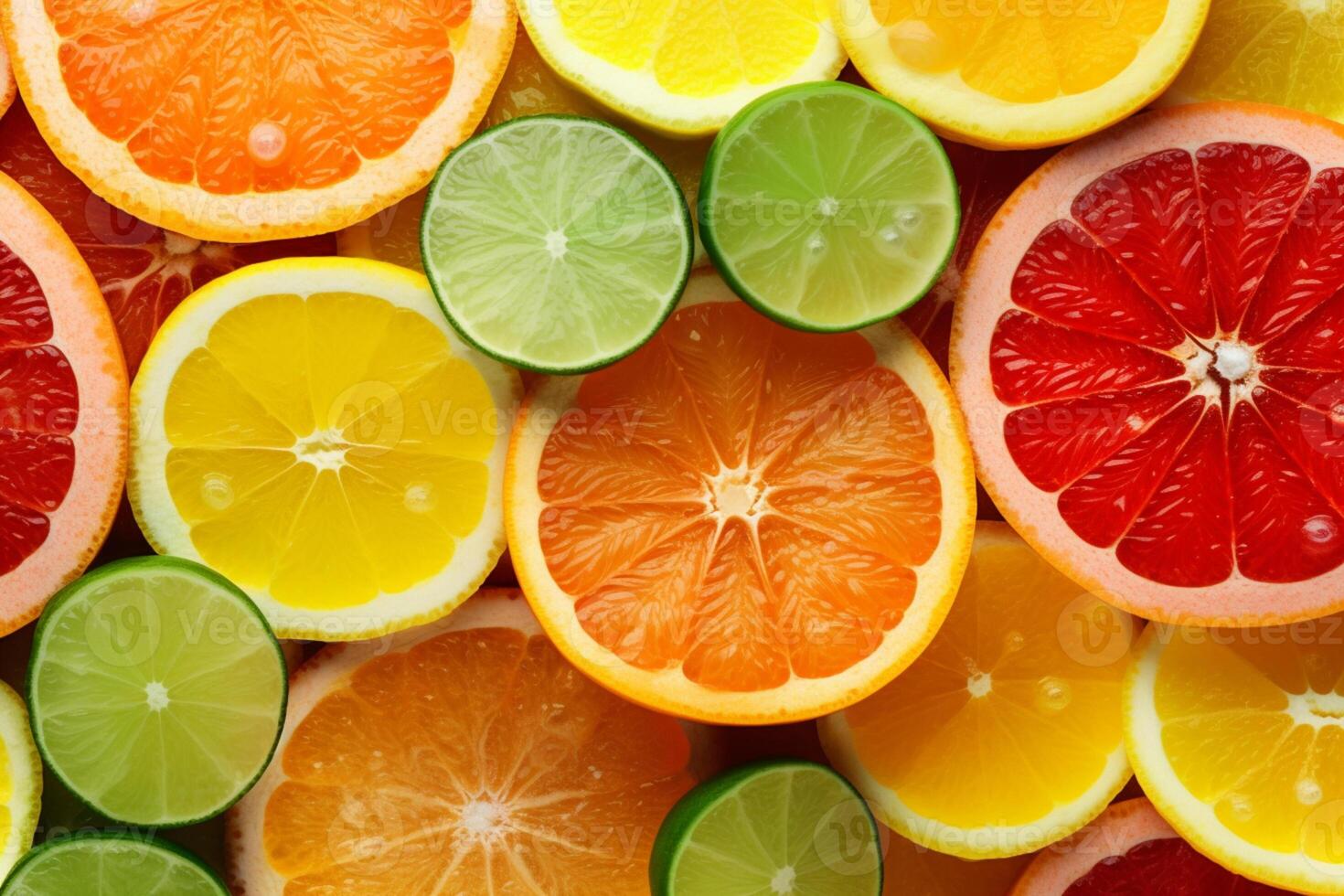 Citrus palette, a vibrant mix of colorful citrus fruits photo