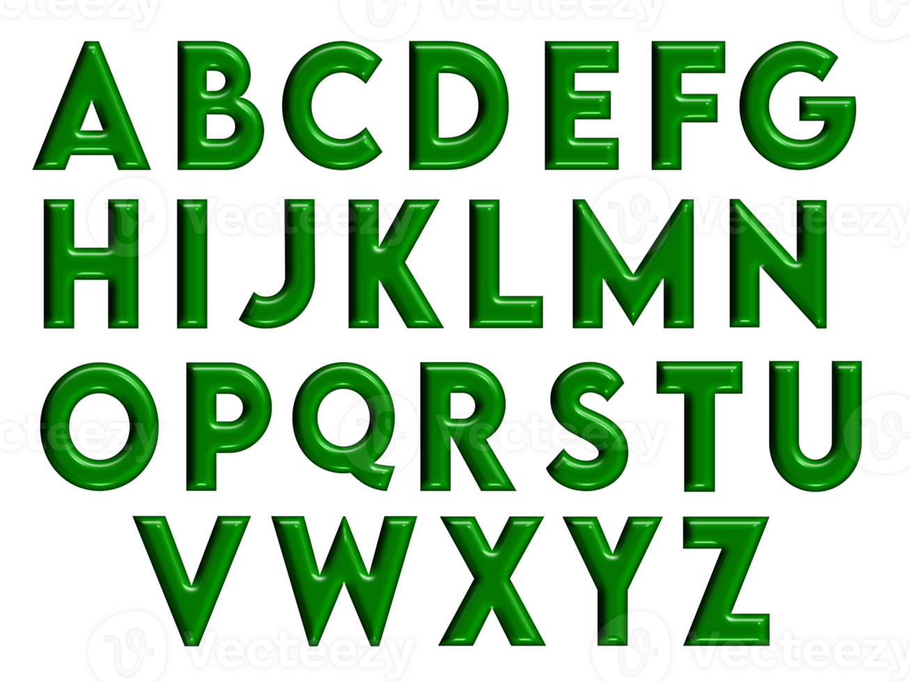 3D bundle of alpahabet yellow,red,silver,green,blue glossy color png