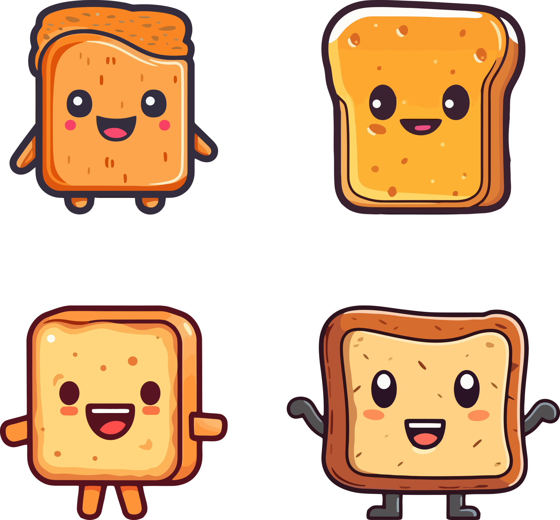 funny bread toast cartoon 24842588 PNG