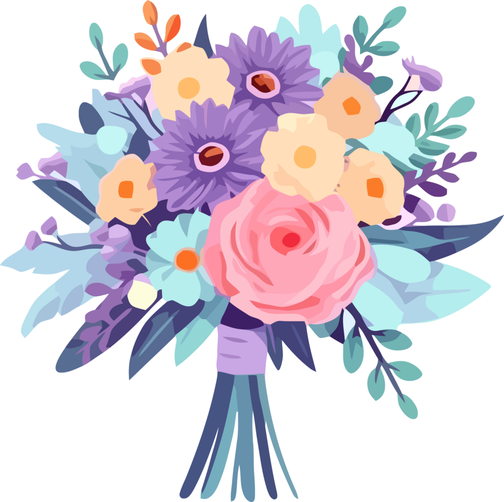 Pastel flower Bouquet floral elegant wedding card 24842592 PNG