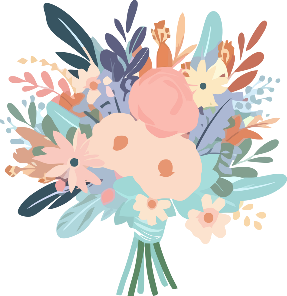 floral bouquet design for wedding invite card element png