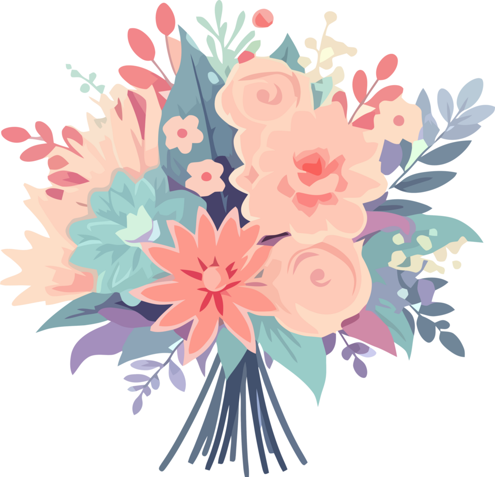 bridal bouquet flowers, wedding decorative design element png