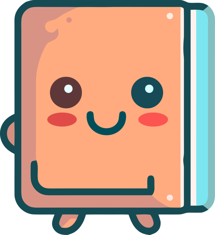 smile cute book character png