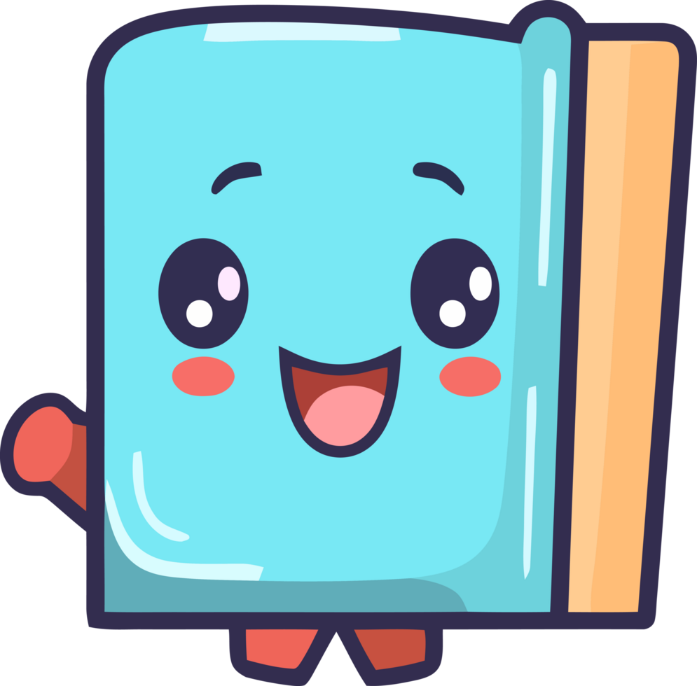 cute book character png