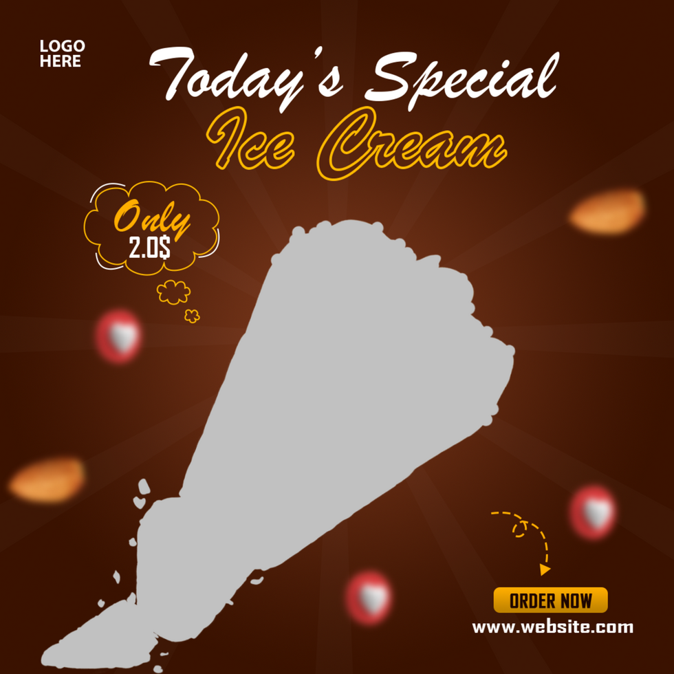 Special ice cream social media instagram post banner design templates psd