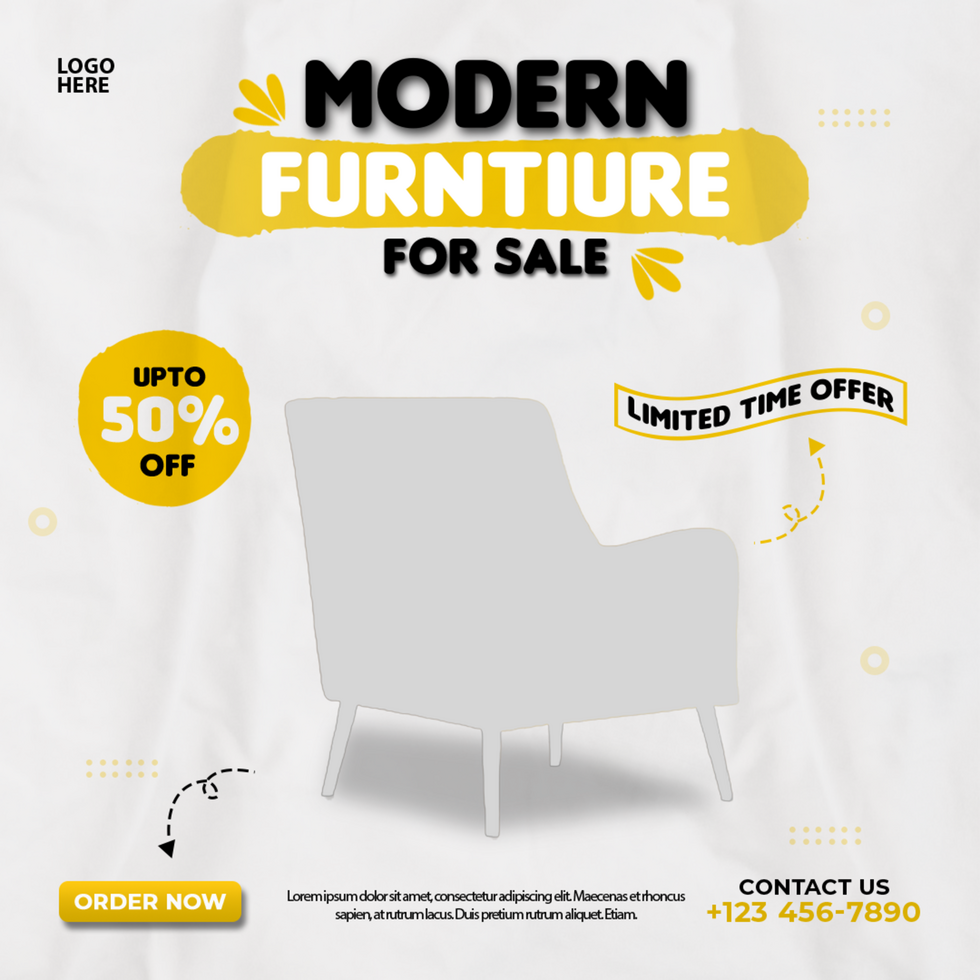 Furnished modern furniture facebook post design psd