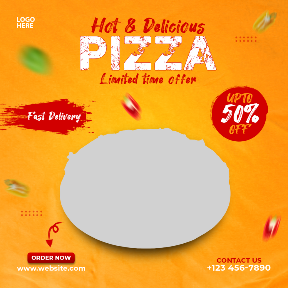 Pizza and food menu social media post and banner psd