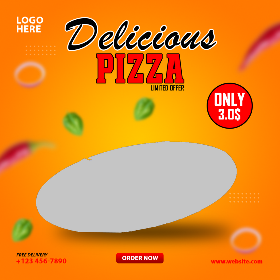 Pizza and food menu social media post and banner psd