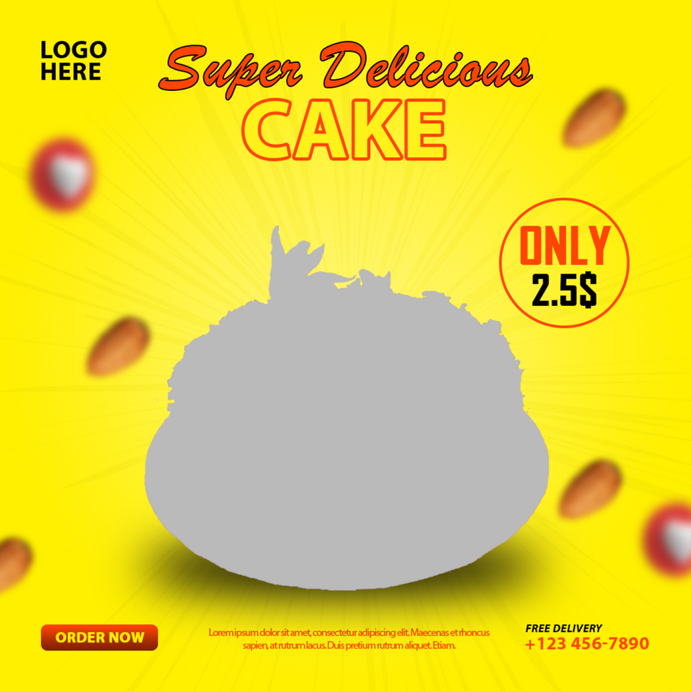 Cake social media post and banner psd