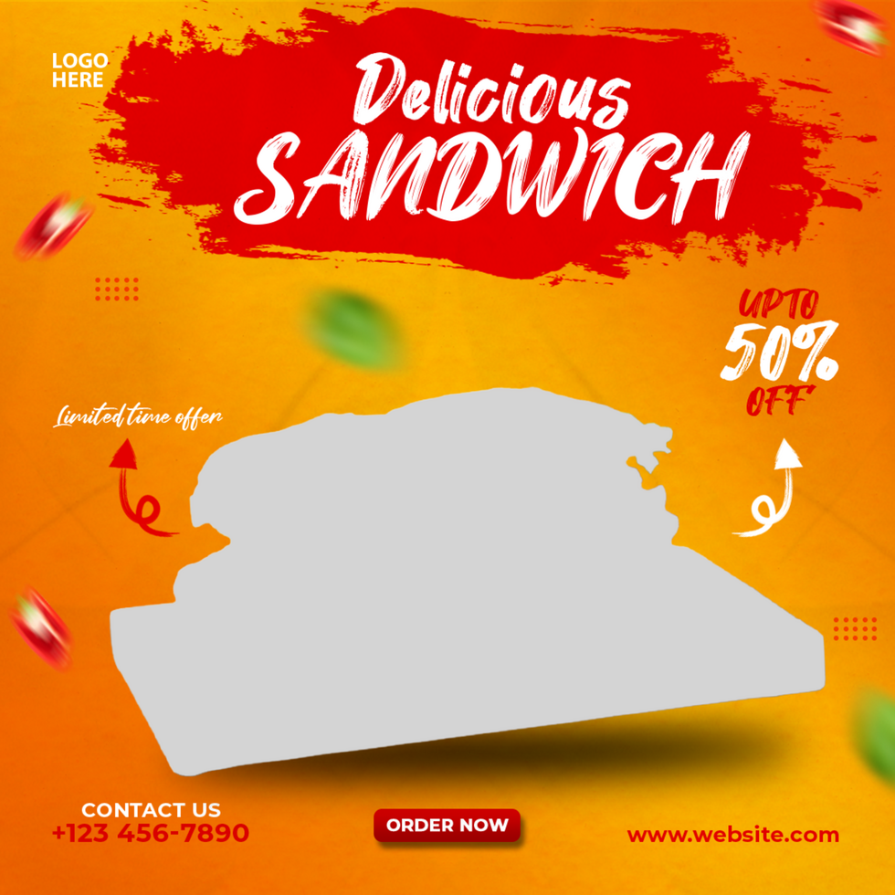 Sandwich social media post and template psd