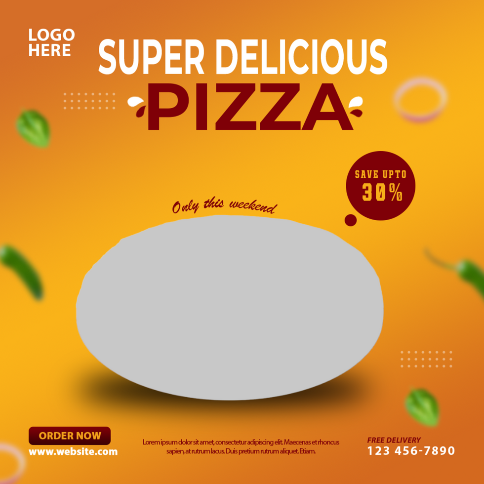 Pizza social media post and banner psd