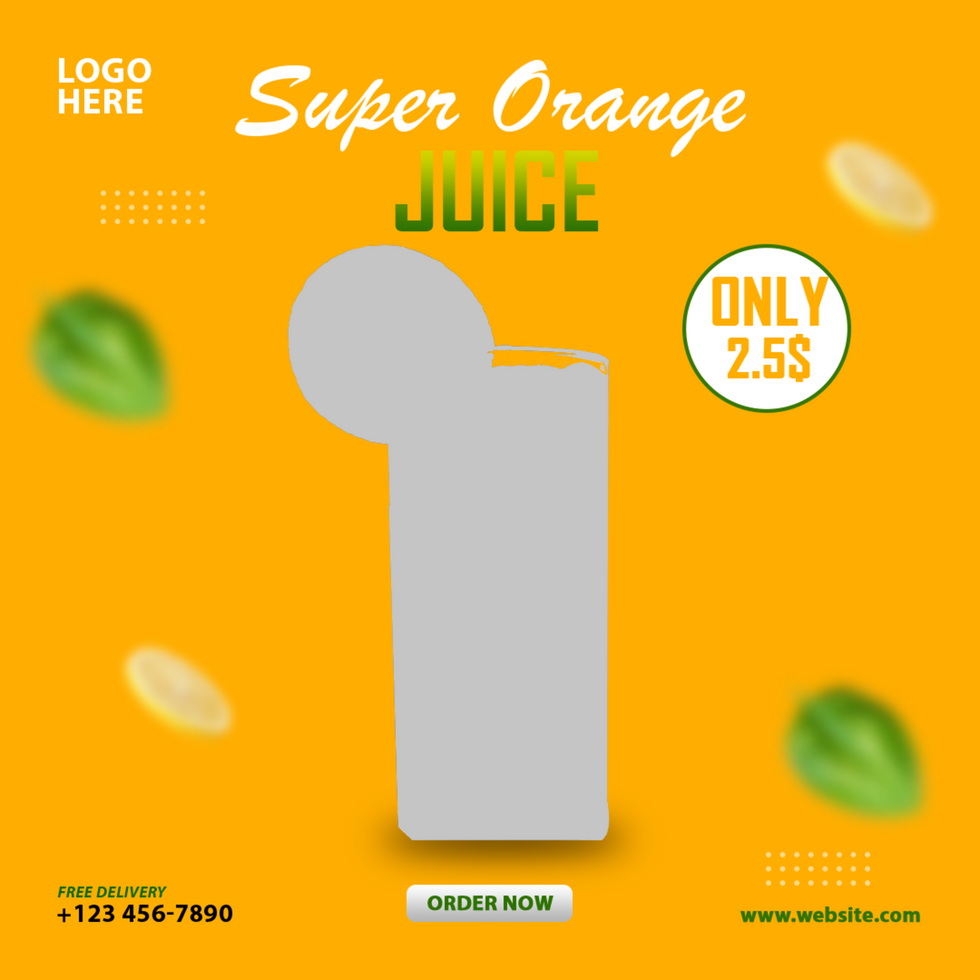 Orange juice social media template psd