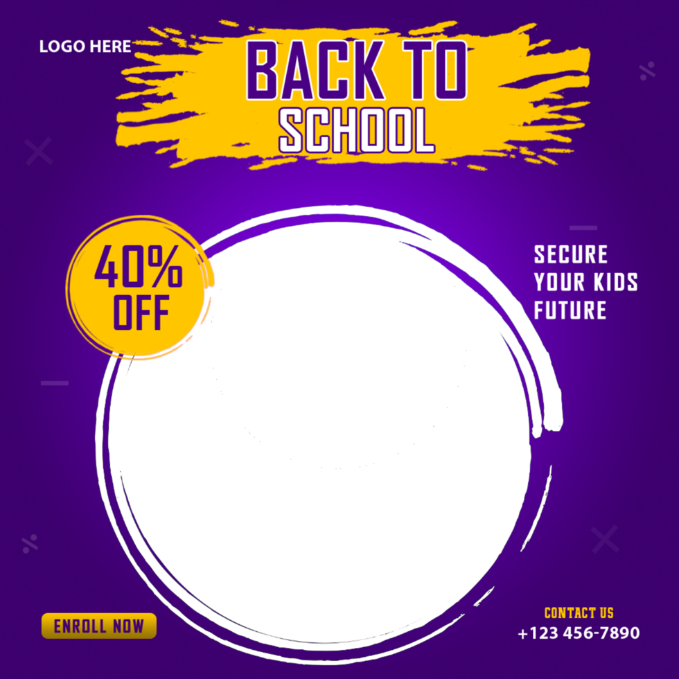 Back to school social media post banner template psd