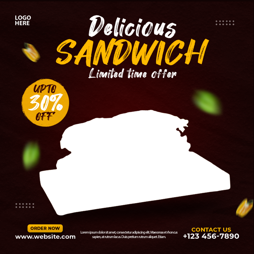 Sandwich and food menu social media post and banner psd