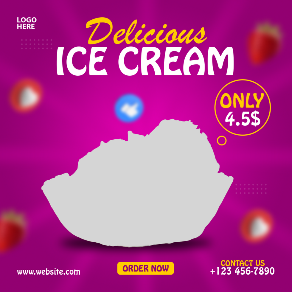 special ice cream social media instagram post banner design templates psd