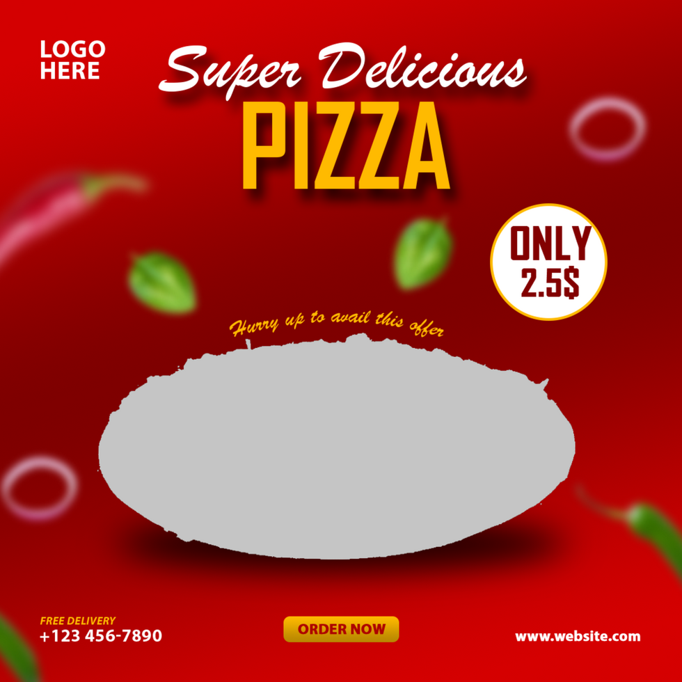 Pizza and food menu social media post and template psd