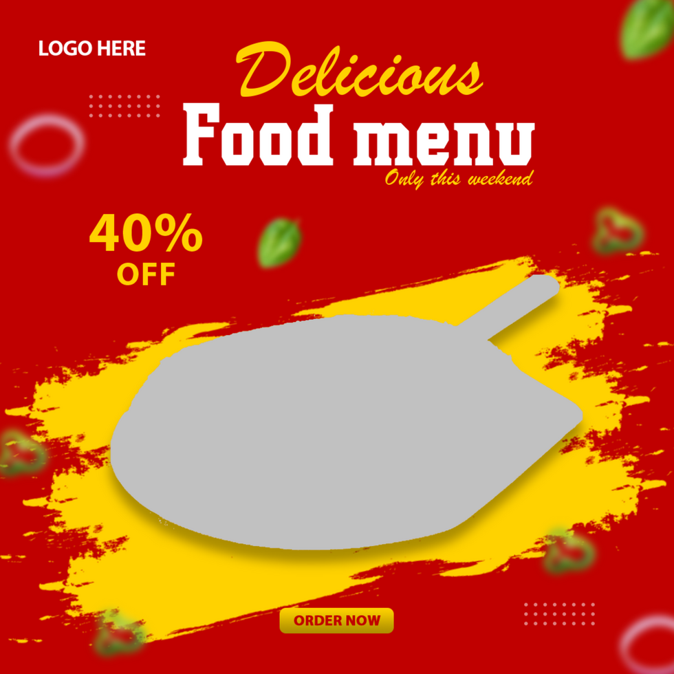 Pizza and food menu social media post and template psd