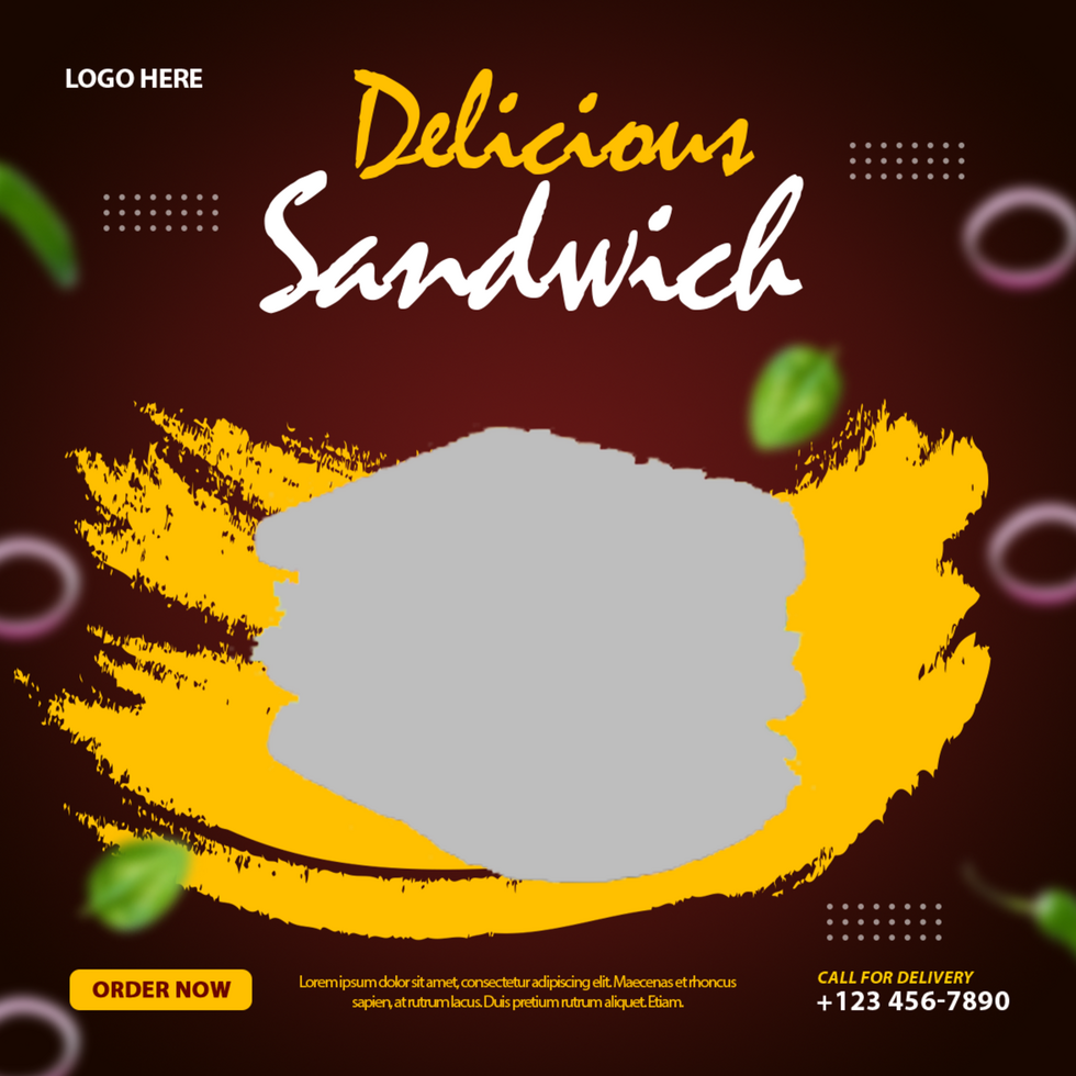 Sandwich and food menu social media post and banner psd