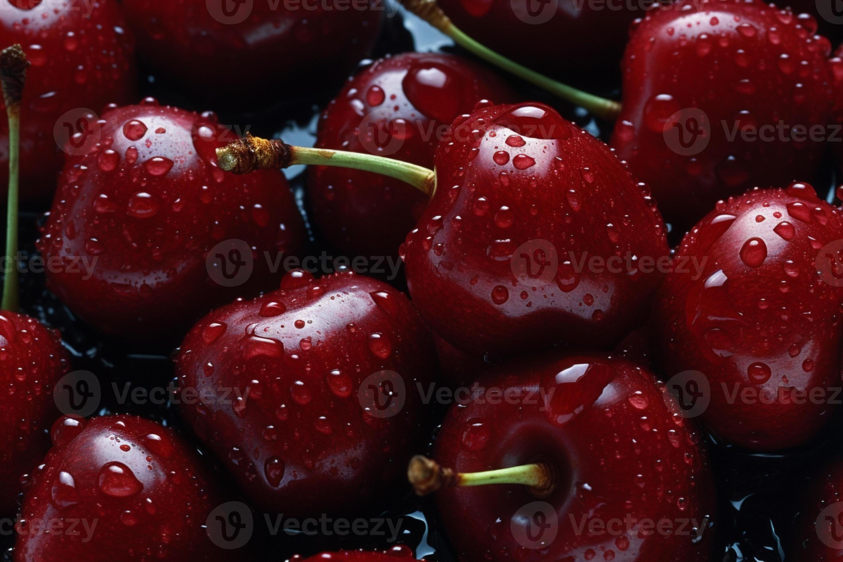 Ruby red cherries, a luscious display of deep red cherries 24843123 Stock Photo at Vecteezy