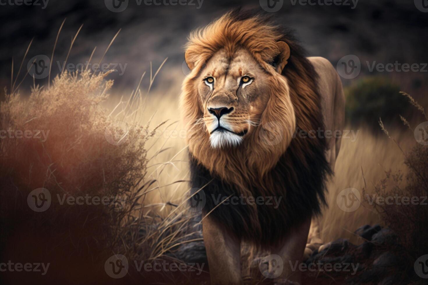 lion in the wild photo