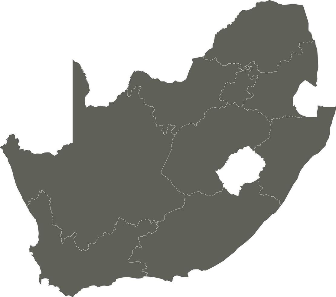 Vector blank map of South Africa with provinces and administrative divisions. Editable and clearly labeled layers.