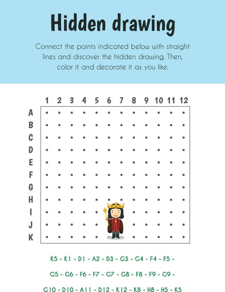 Hidden drawing Educational Sheet. Primary module for Spacial Understanding. 5-6 years old. Educational Sheets Series vector