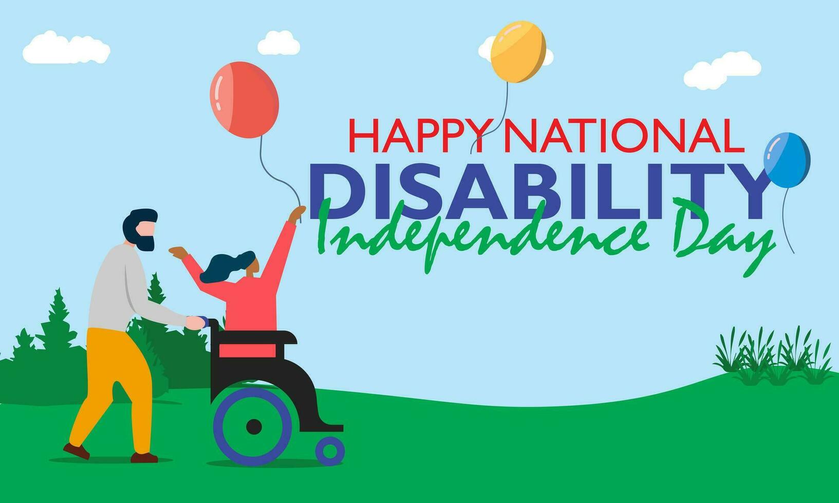 National Disability Independence Day. Holiday concept. Template for background, Web banner vector
