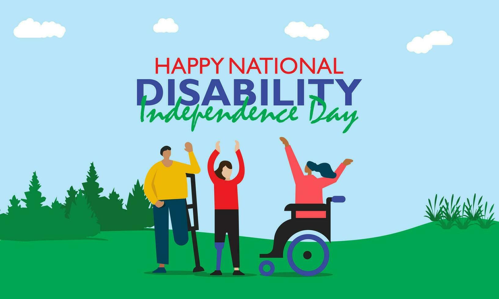 National Disability Independence Day. Holiday concept. Template for background, Web banner vector