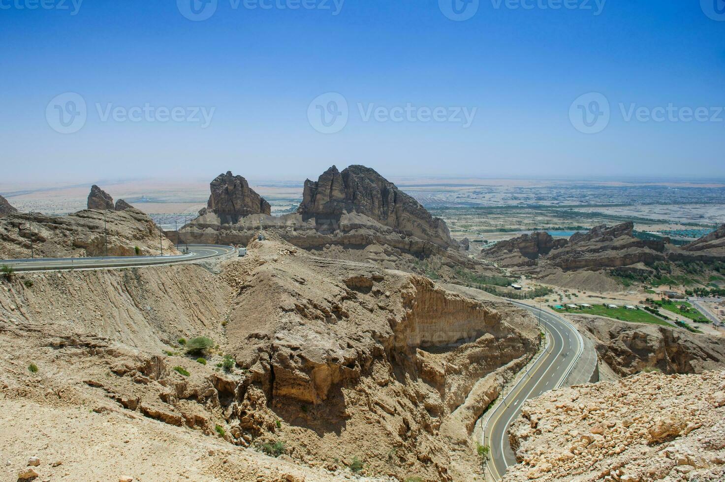 View from the top of Jabel Hafeet mountain - UAE. photo