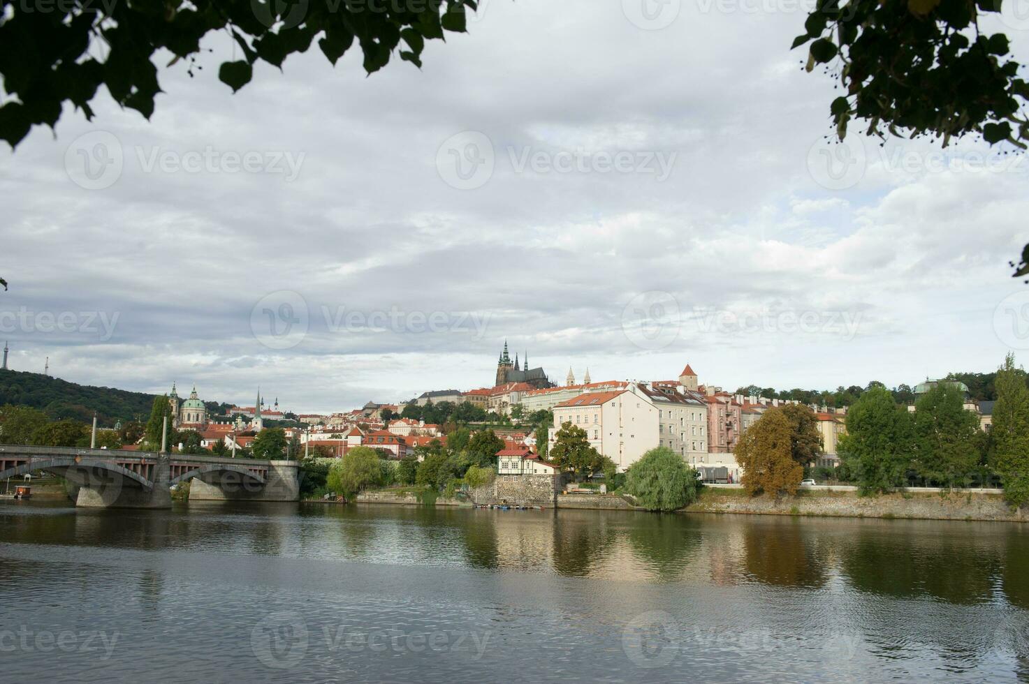 View of Vltava the river.Prague,Czech Rep photo