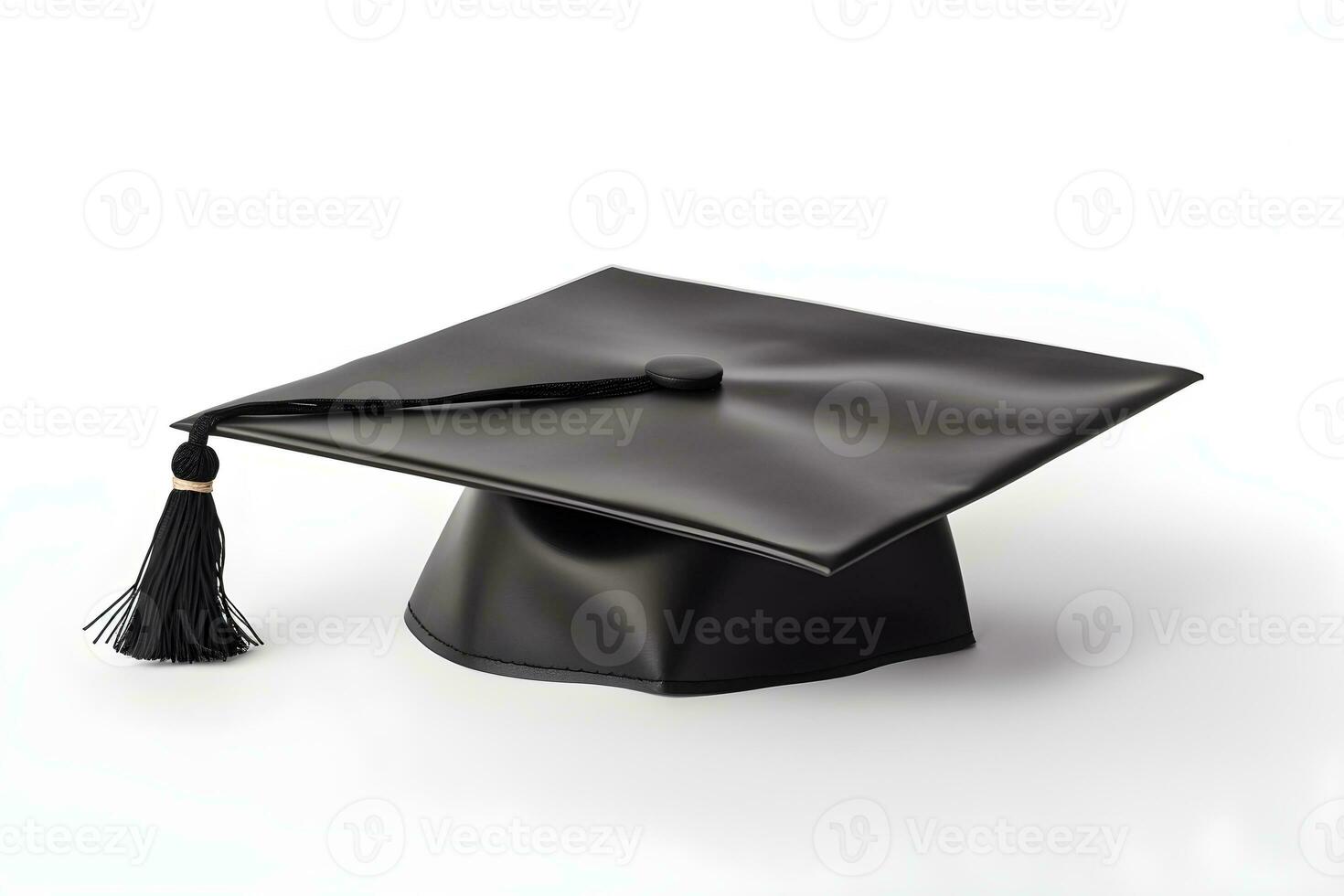 A graduation cap with a tassel isolated on white photo