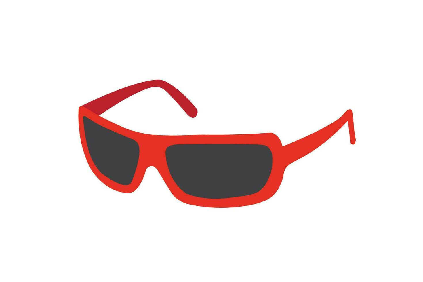 rojo el plastico Gafas de sol, verano y viaje accesorios vector