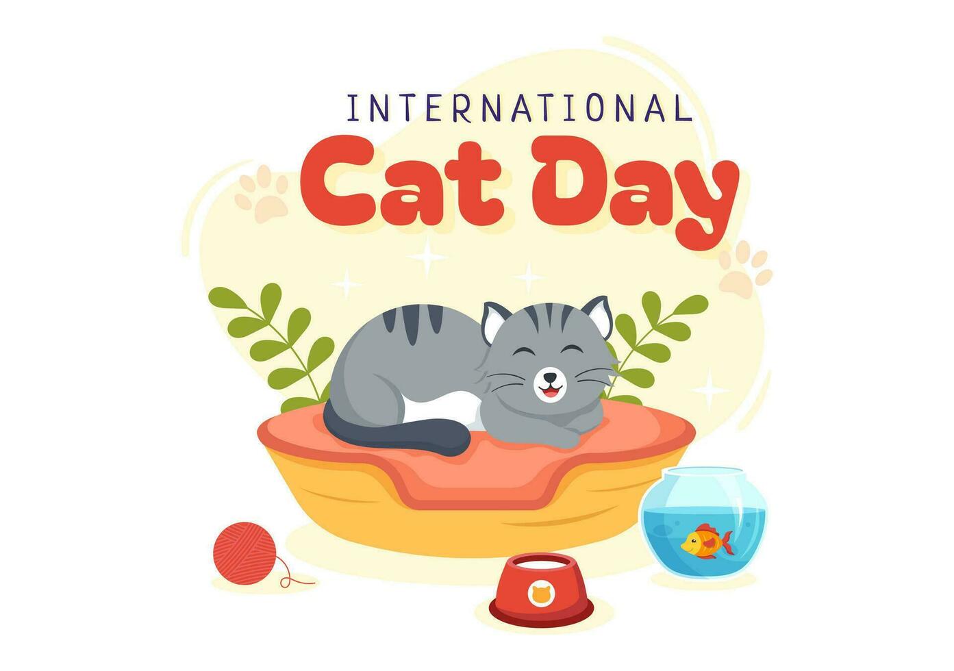 internacional gato día vector ilustración en agosto 8 con gatos animales amor celebracion en plano dibujos animados mano dibujado antecedentes plantillas