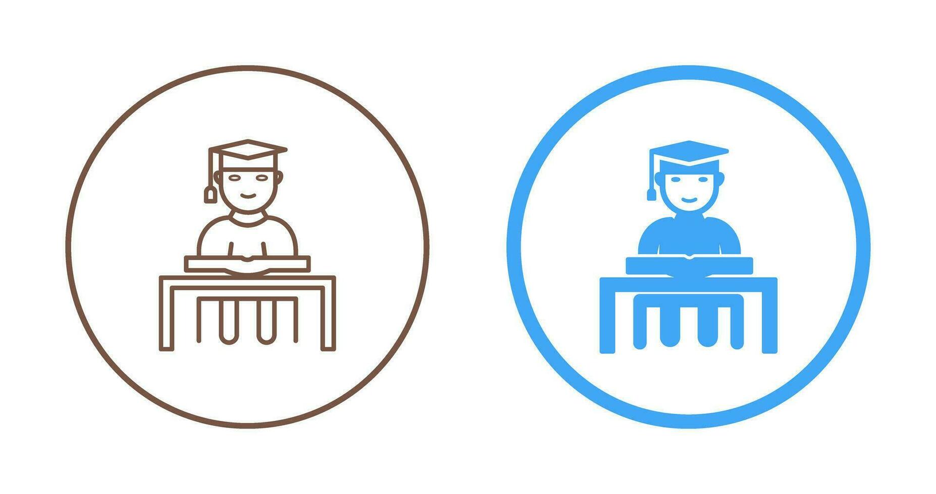 Unique Studying on Desk Vector Icon