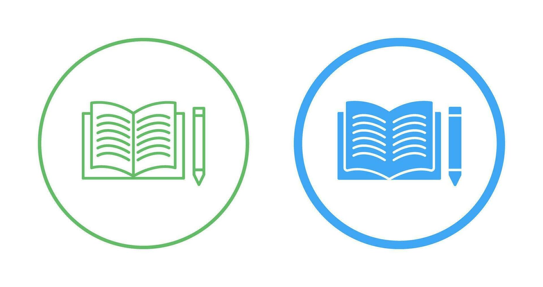 Unique Pencil and Book Vector Icon