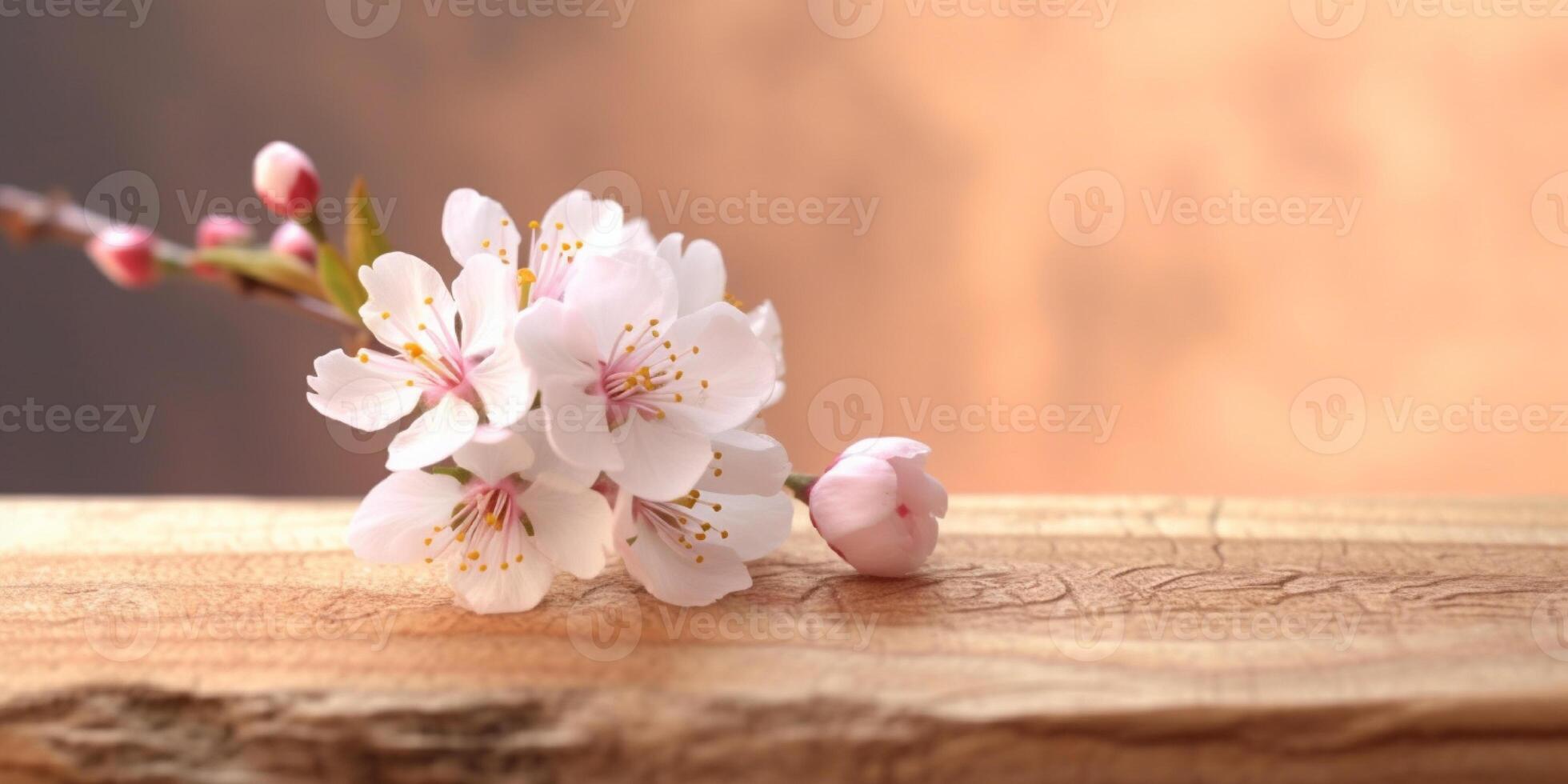 antecedentes bokeh Copiar espacio Cereza florecer flor por generativo ai herramientas foto