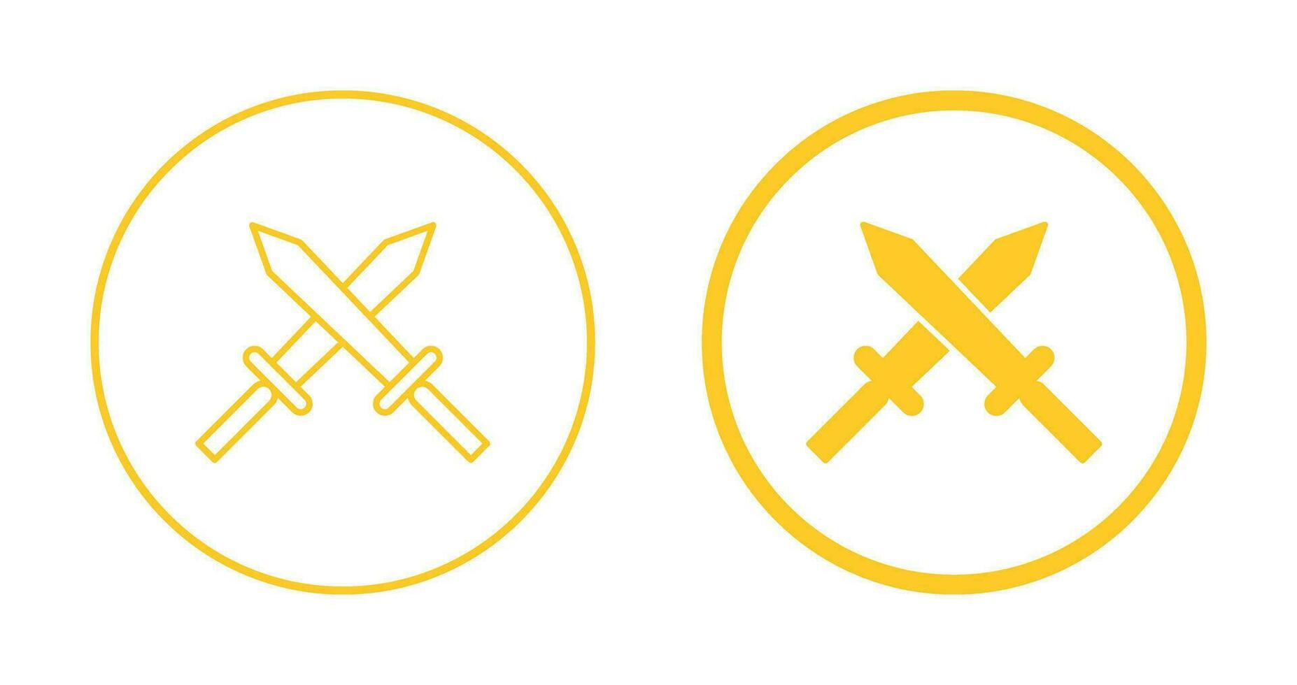 Unique Two Swords Vector Icon