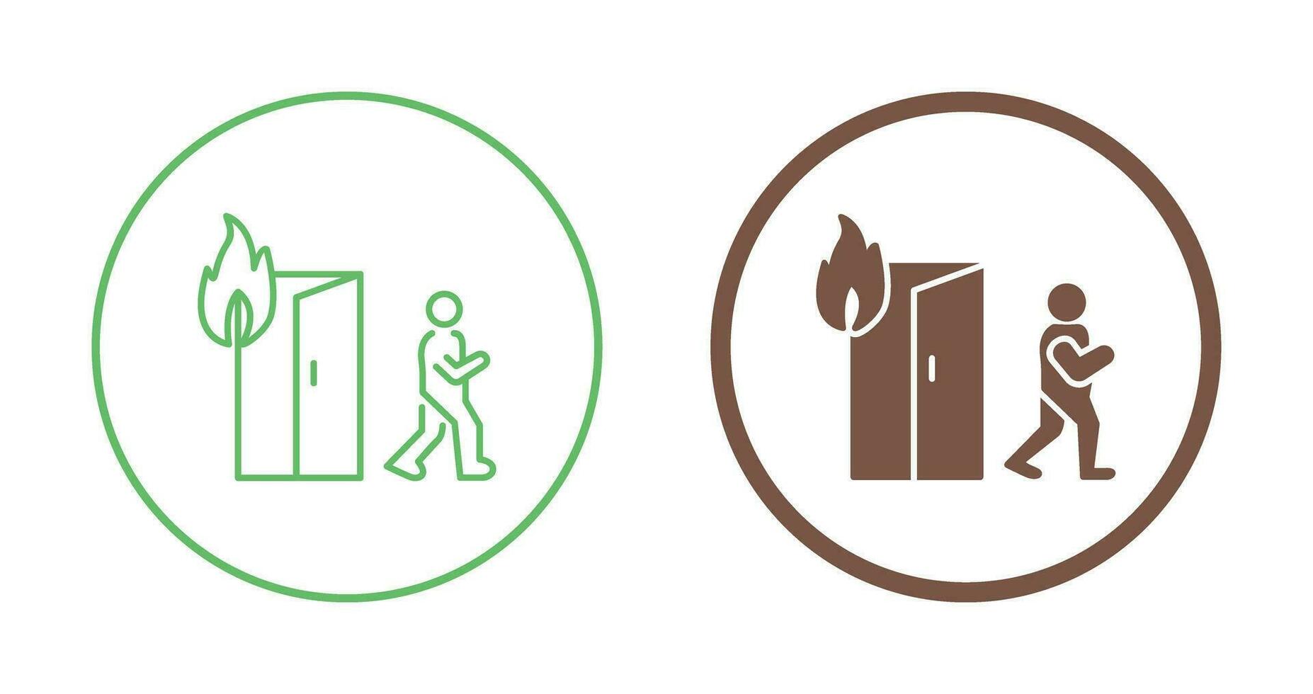 Unique Running from Fire Vector Icon