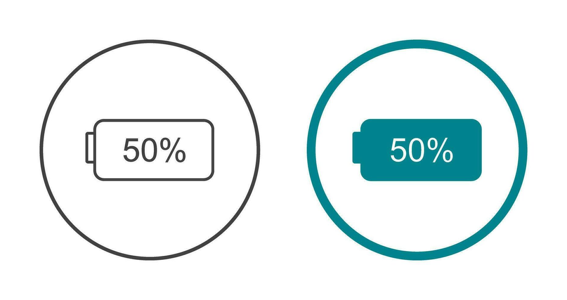 Unique Half Battery Vector Icon