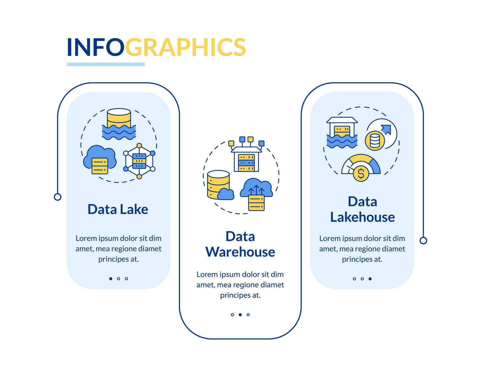 Data repositories blue rectangle infographic template. Digital storage ...