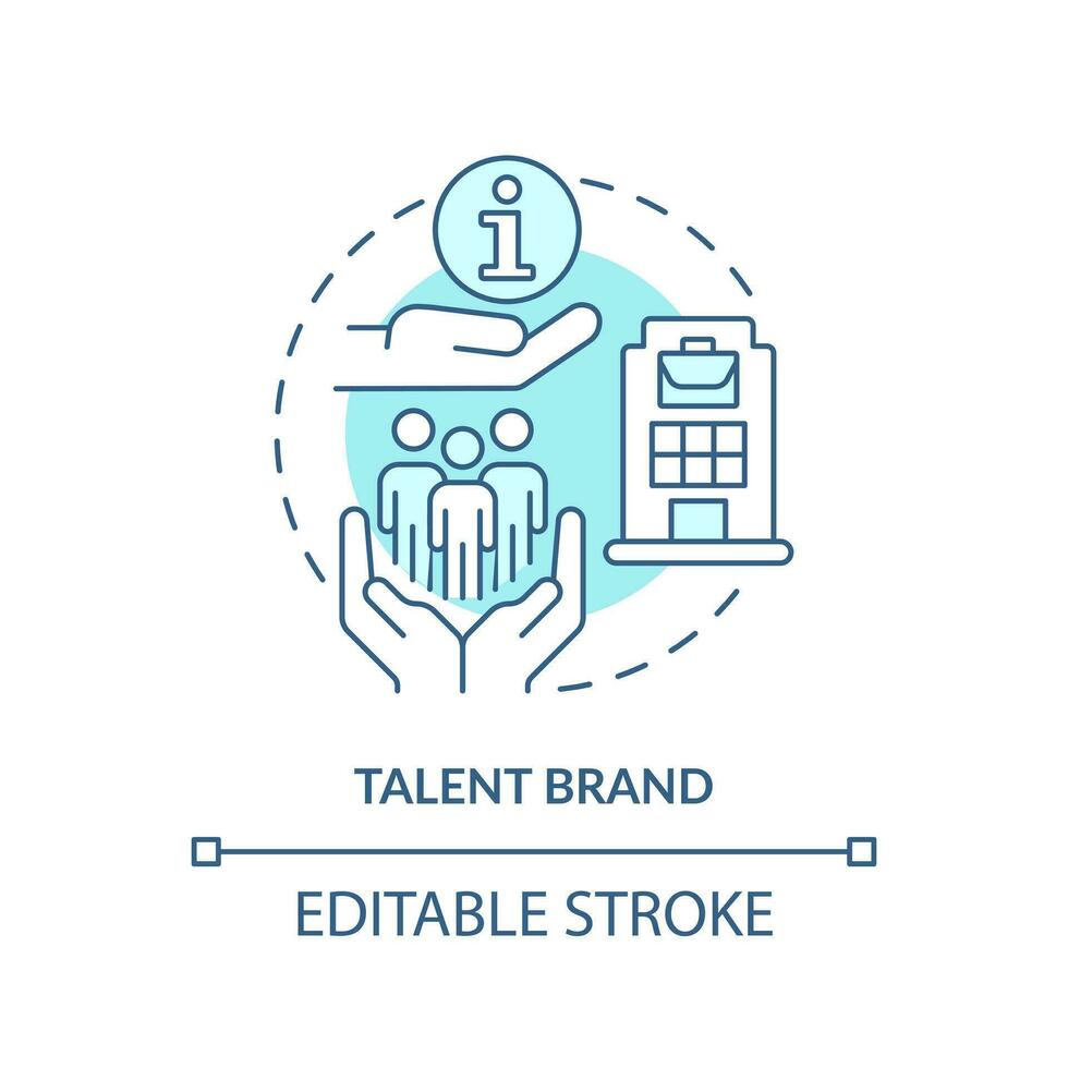 Talent brand turquoise concept icon. Diversifying pipeline of candidate abstract idea thin line illustration. Isolated outline drawing. Editable stroke vector