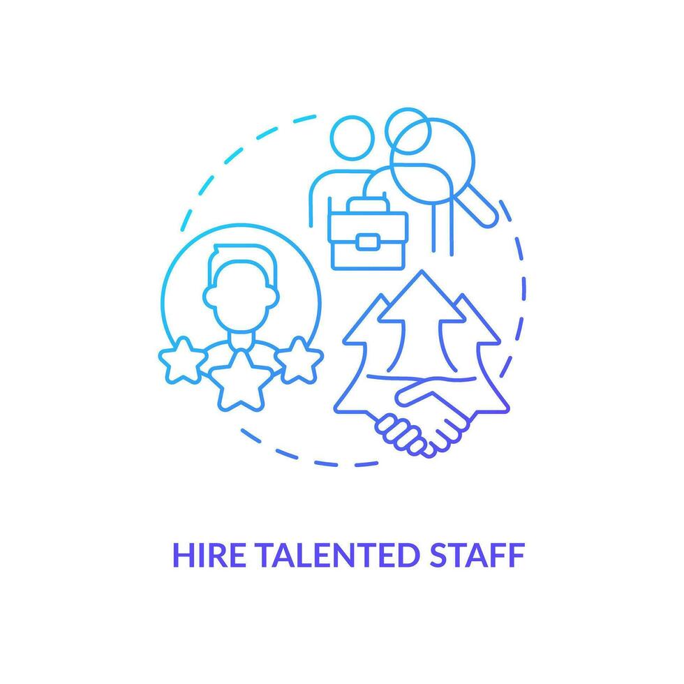 Hire talented staff blue gradient concept icon. Business development. Attracting more clients for company abstract idea thin line illustration. Isolated outline drawing vector