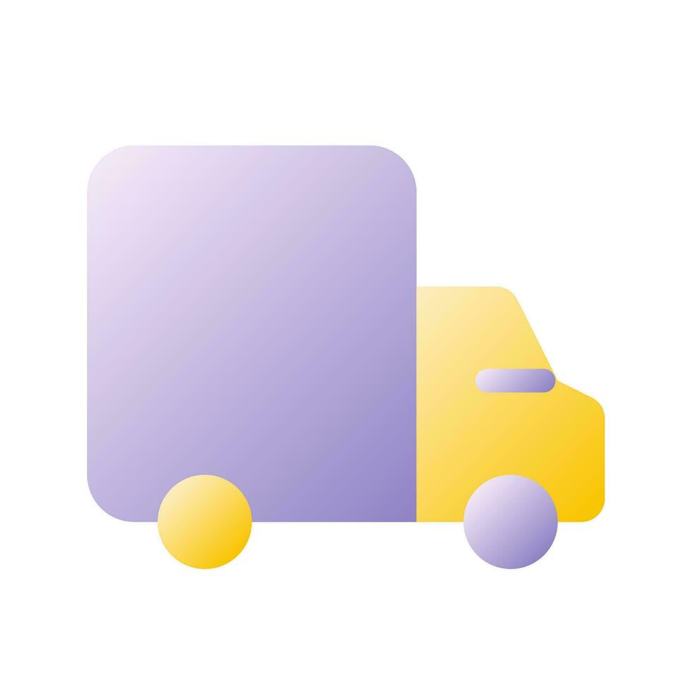 camión plano degradado bicolor ui icono. camión entregando bienes. Envío y transporte servicio. sencillo lleno pictograma. interfaz gráfica de usuario, ux diseño para móvil solicitud. vector aislado rgb ilustración