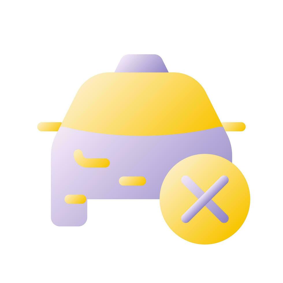 Rejected taxi order flat gradient two-color ui icon. Restricted access to transport. Online service. Simple filled pictogram. GUI, UX design for mobile application. Vector isolated RGB illustration