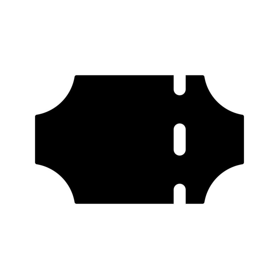 Ticket booking black glyph ui icon. Voucher for customer. Passenger pass. User interface design. Silhouette symbol on white space. Solid pictogram for web, mobile. Isolated vector illustration