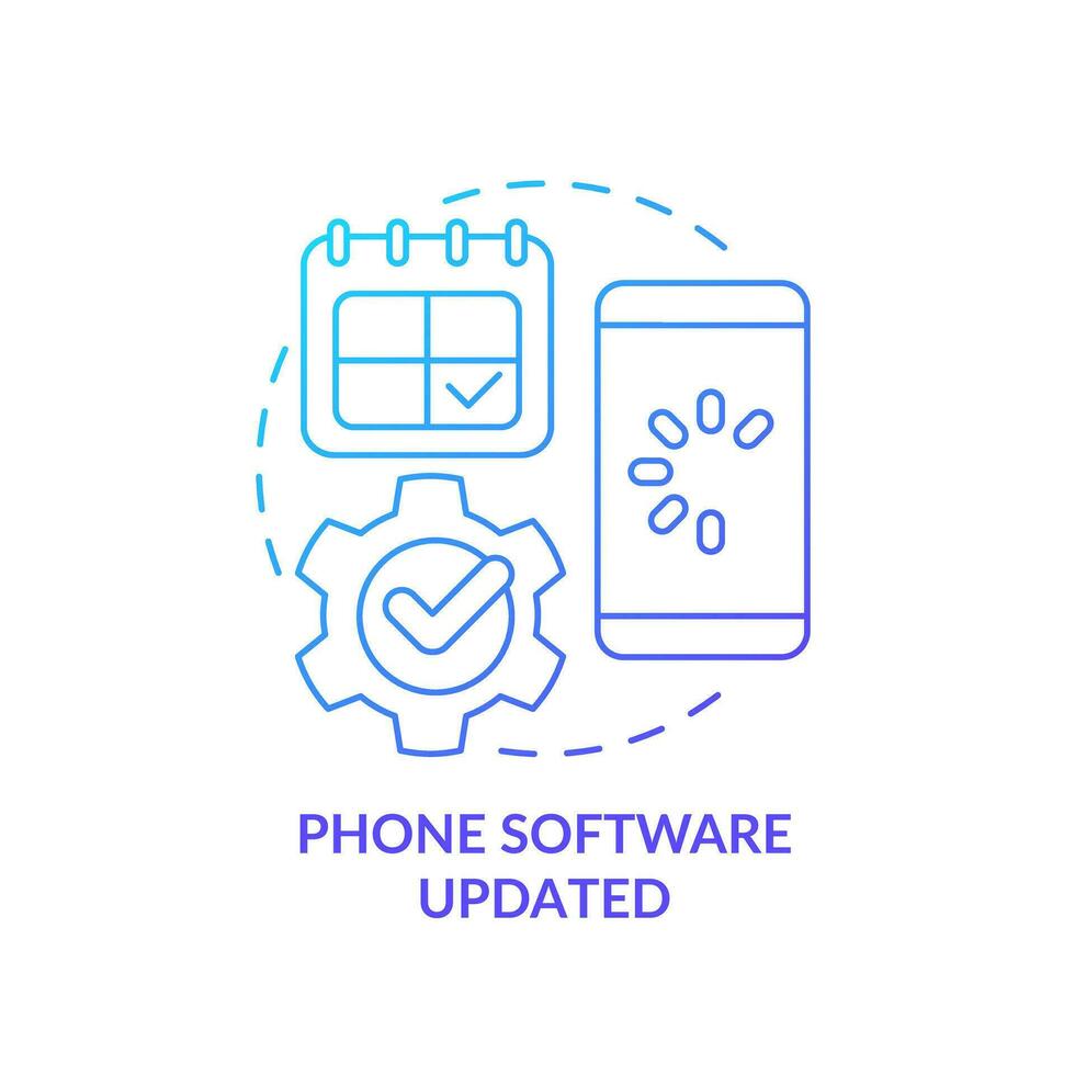 Phone software updated blue gradient concept icon. Install latest version. Renew operating system abstract idea thin line illustration. Isolated outline drawing vector